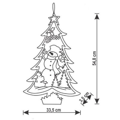 Decor geam, usa, cu LED-uri, cu fir optic - KID 24
